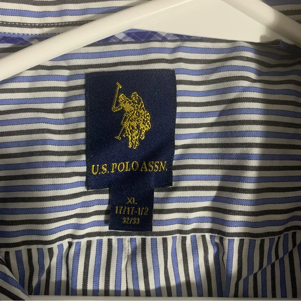 US Polo Assn Mens Long Sleeve Button Down Shirt Size XL Blue Black ‎ Plaid